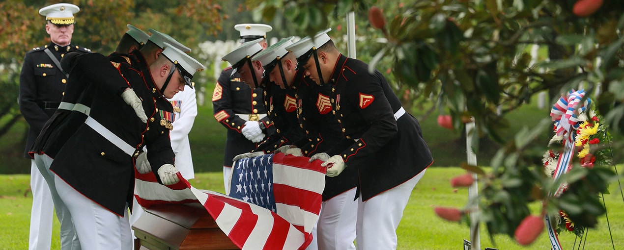Marines performing military funeral honors